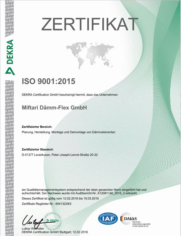 Zertifikat ISO 9001:2015